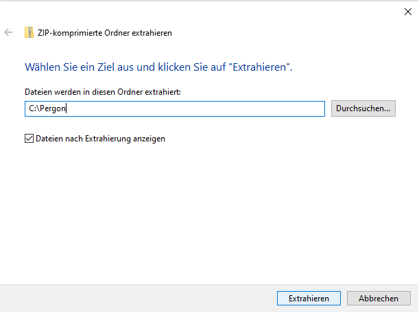 Zip-Datei entpacken.